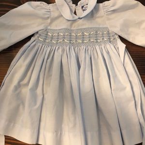 Light Blue Smocked Baby Dress